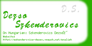 dezso szkenderovics business card